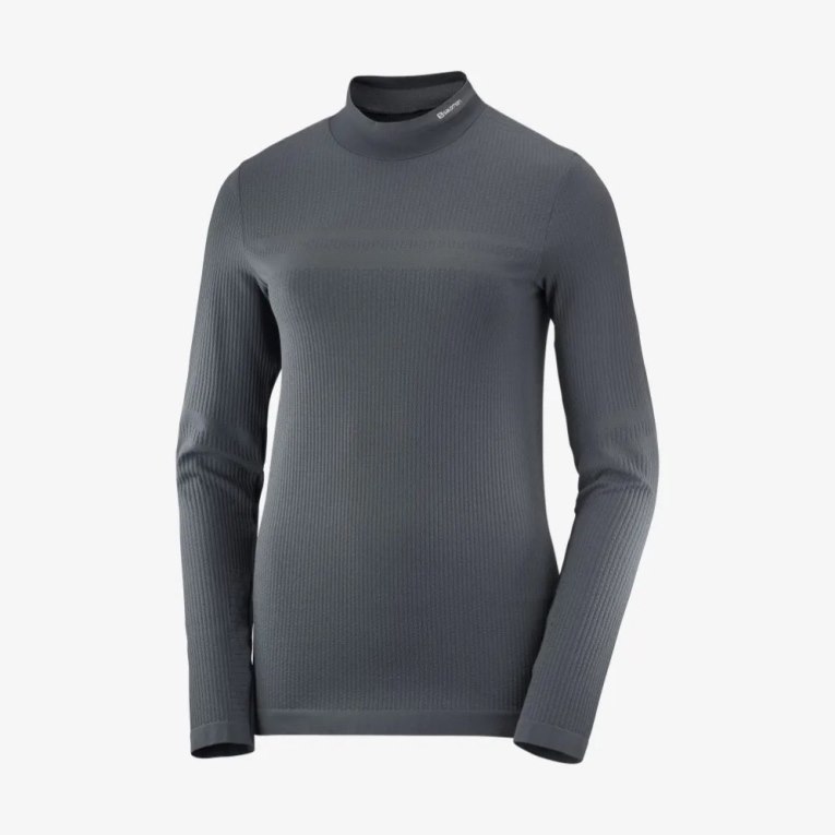 Black Salomon Essential Seamless Long Sleeve Women's T-Shirts | IE PH7054